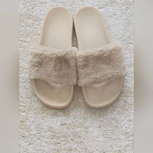 Banana Republic Faux Fur Slides
